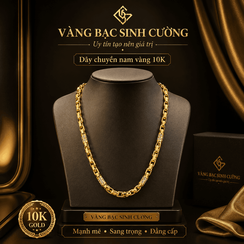 Dây Chuyền Vàng 10K Mắt Xích Sang Trọng — Vàng tây 10K