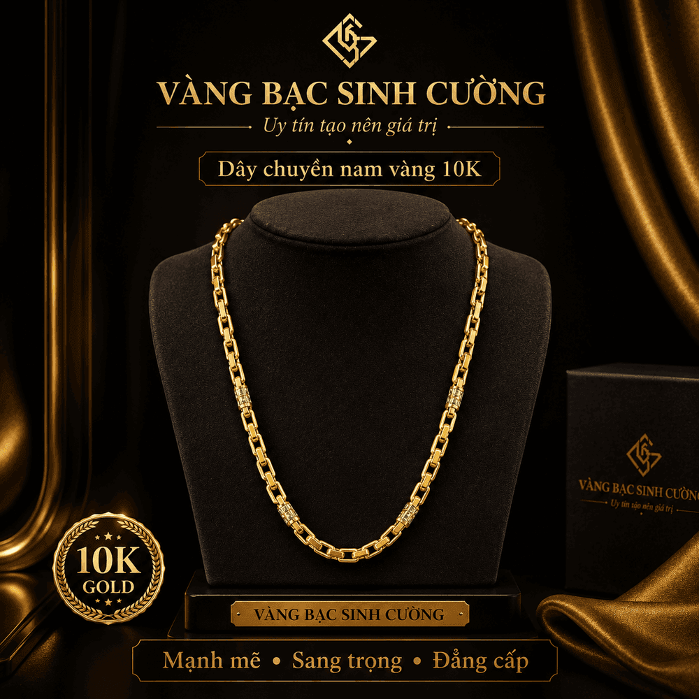 Dây Chuyền Nam Vàng 10K Hoàng Kim — Vàng tây 10K