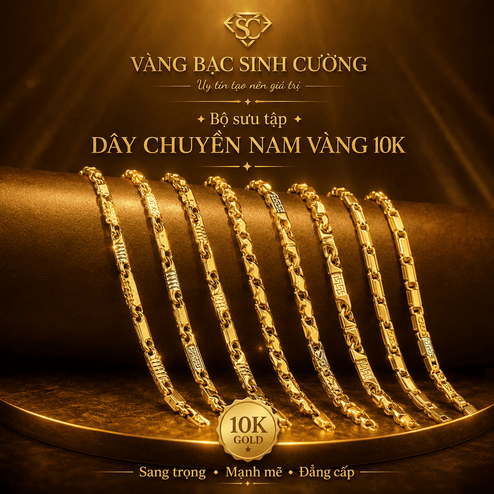 Bộ Sưu Tập Dây Chuyền Nam Vàng 10K Hoàng Kim — Vàng tây 10K