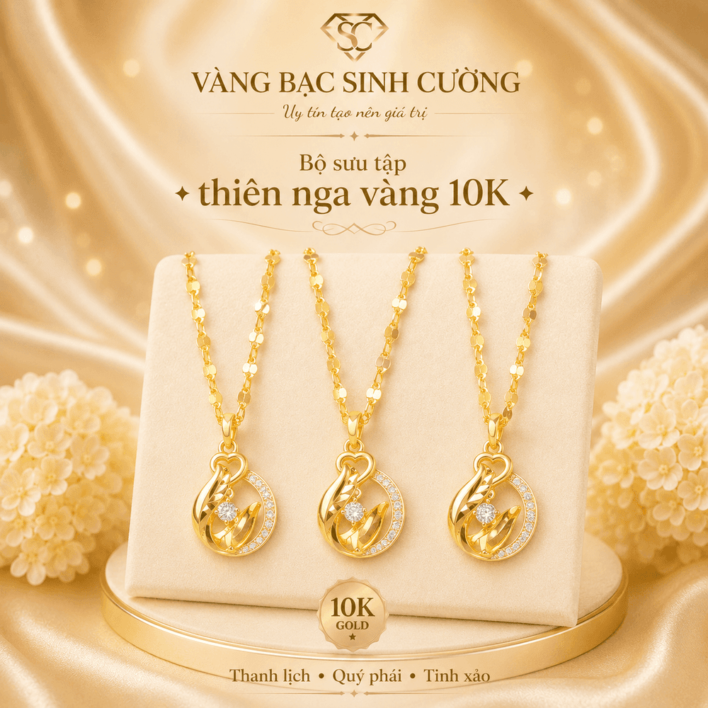 Vòng Cổ Vàng 10K Thiên Nga Thanh Nhã — Vàng tây 10K