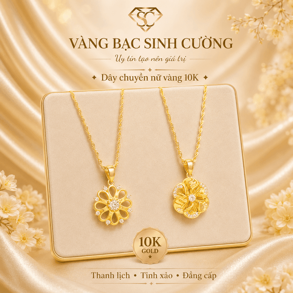 Bộ Sưu Tập Vòng Cổ Nữ Vàng 10K Hoa Kim — Vàng tây 10K