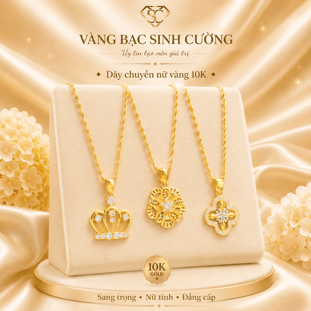 Bộ Sưu Tập Vòng Cổ Nữ Vàng 10K Vương Miện — Vàng tây 10K