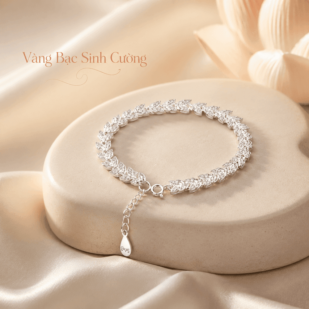 Lắc Tay Bạc Lá Nguyệt Quế — Bac