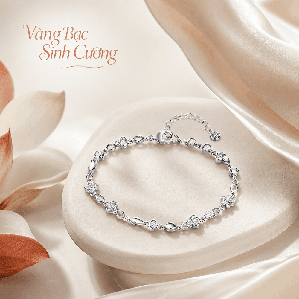Lắc Tay Bạc Nơ Thanh Tú — Bac