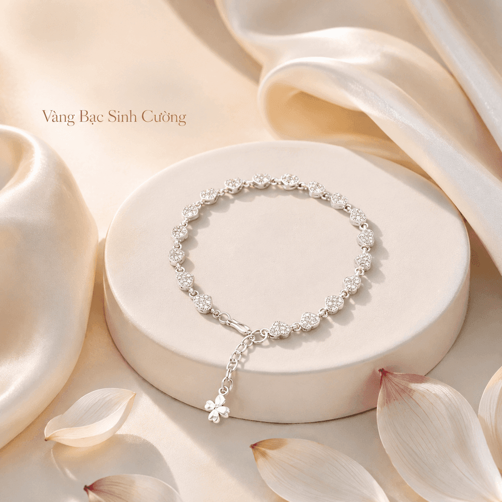 Lắc Tay Bạc Trái Tim Lấp Lánh — Bac