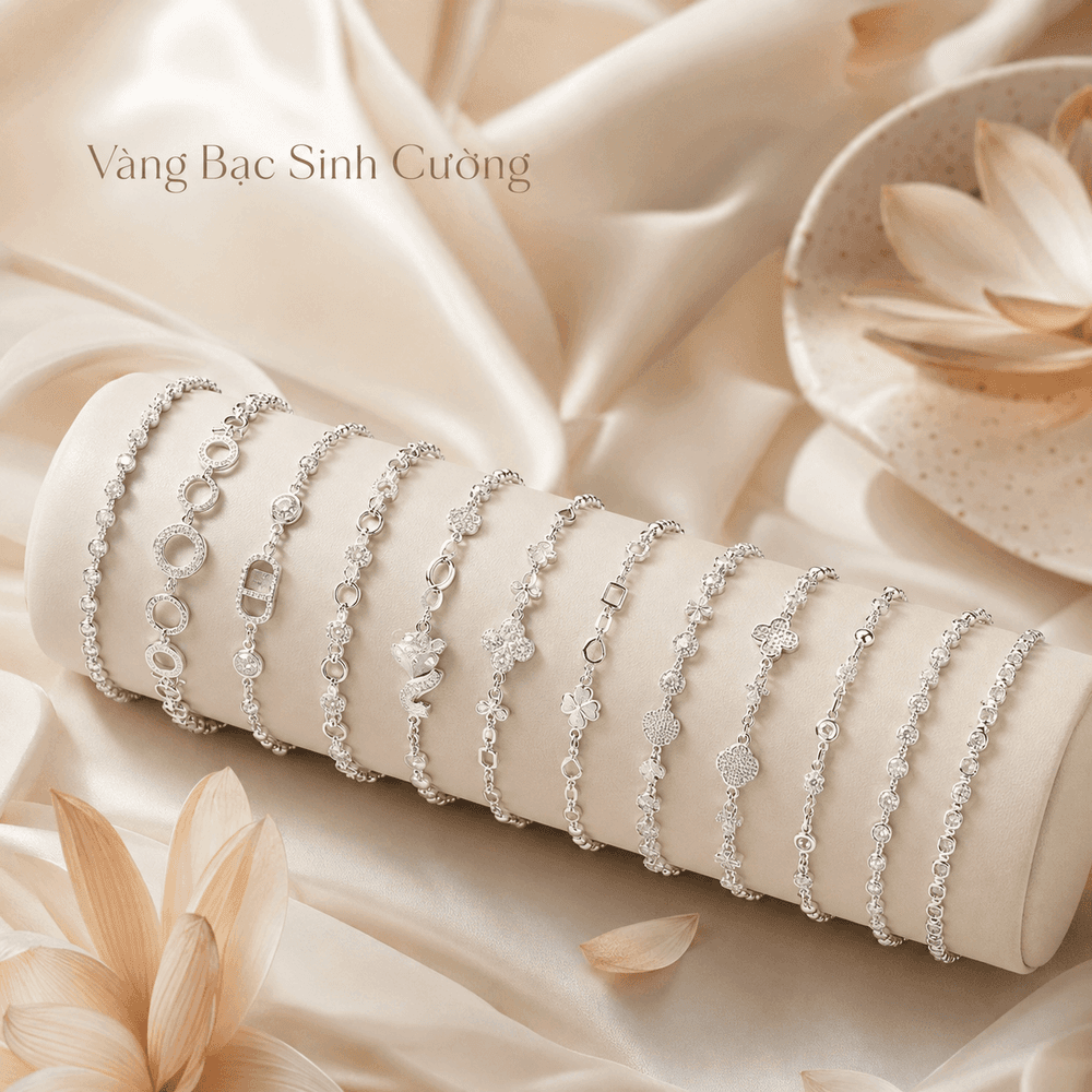 Bộ Sưu Tập Lắc Tay Bạc Ánh Ngọc — Bac