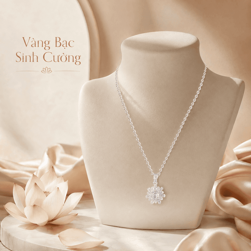 Vòng Cổ Bạc 925 Nhật Quang Lấp Lánh — Bạc