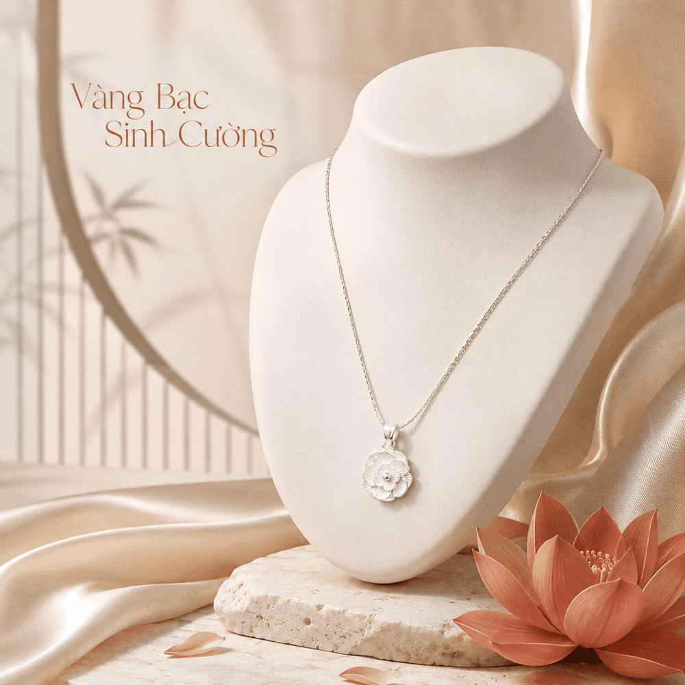 Vòng Cổ Bạc 925 Đóa Hoa Thanh Nhã — Bạc