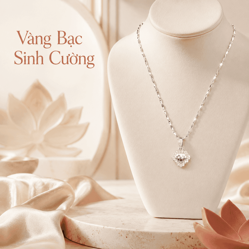 Vòng Cổ Bạc 925 Kim Cương Kiêu Hãnh — Bạc