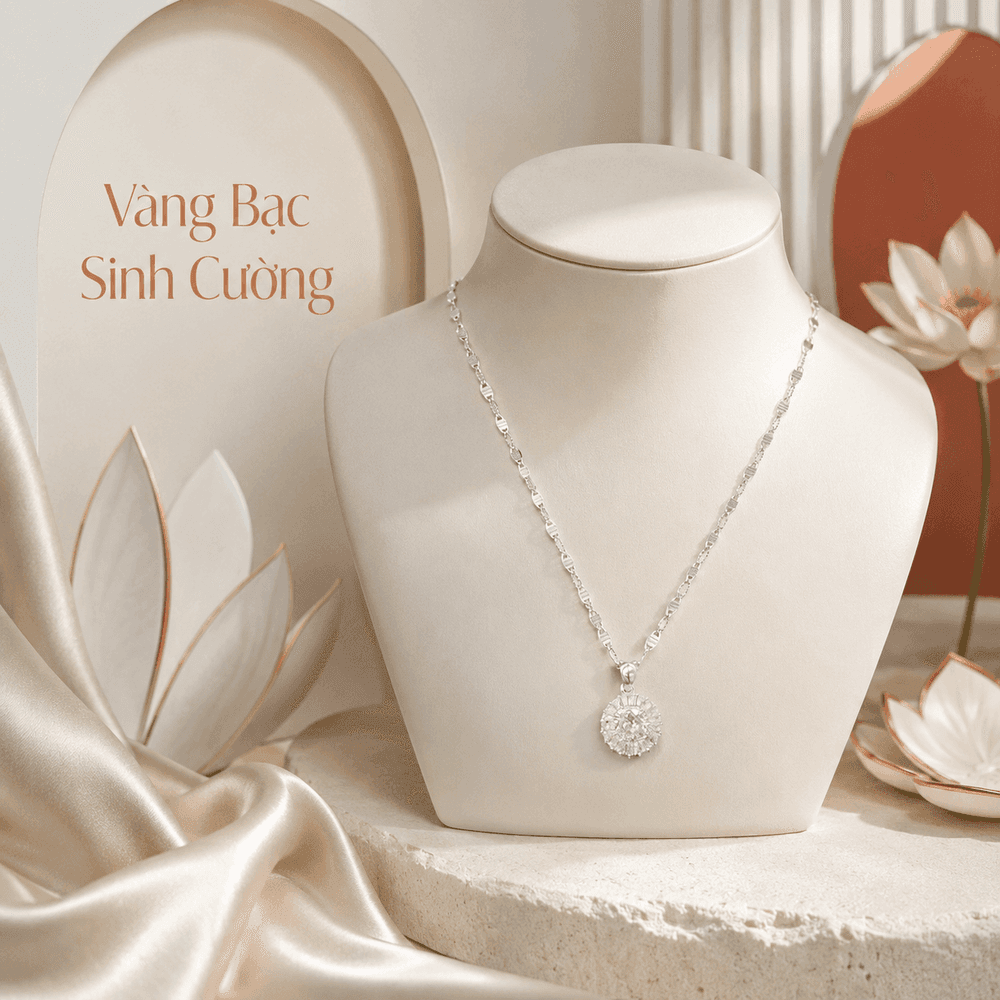 Vòng Cổ Bạc 925 Nhật Quang Lấp Lánh — Bạc