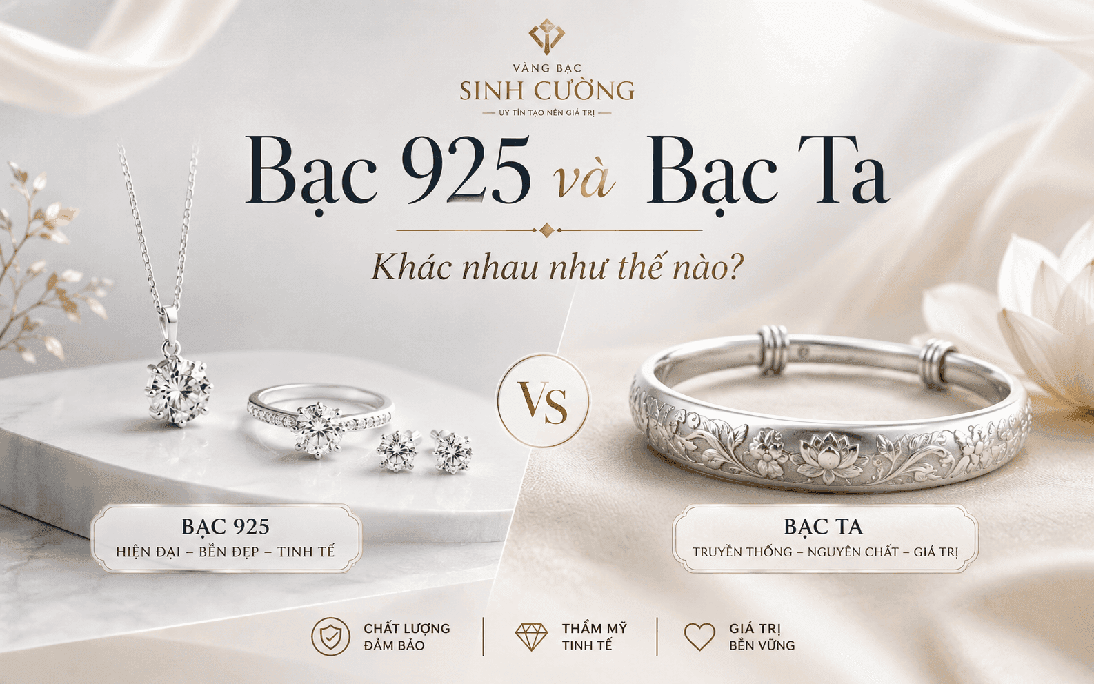 Bạc 925 và bạc ta khác nhau như thế nào?